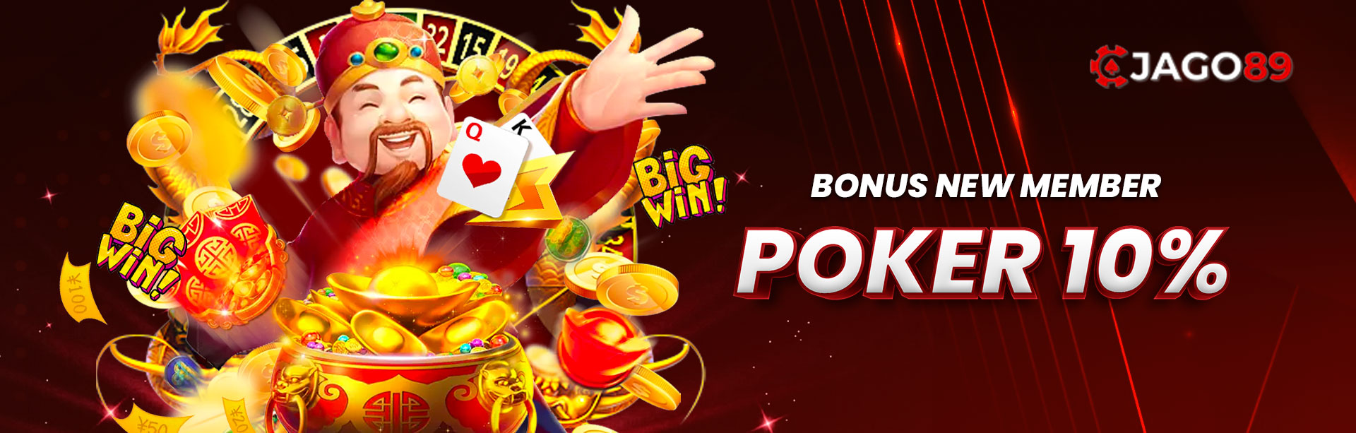 JAGO89 BONUS NEW MEMBER POKER 10%